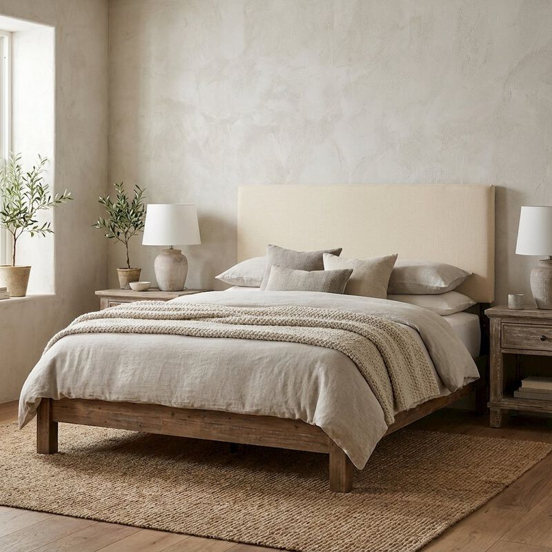 Upholstered Fabric King Headboard with Padded Design and Durable Frame image number 2