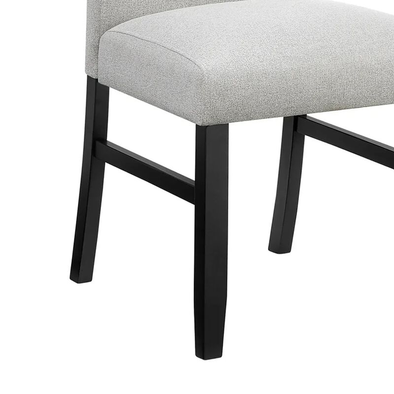 Riac Set of 2 Side Dining Chairs, Black Wood, Dove Gray Fabric Seat image number 3