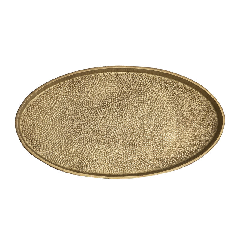 Oval Pebble Tray Gold Set