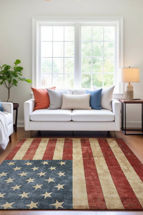 Americana AM1 Red 1'8" x 2'6" Rug