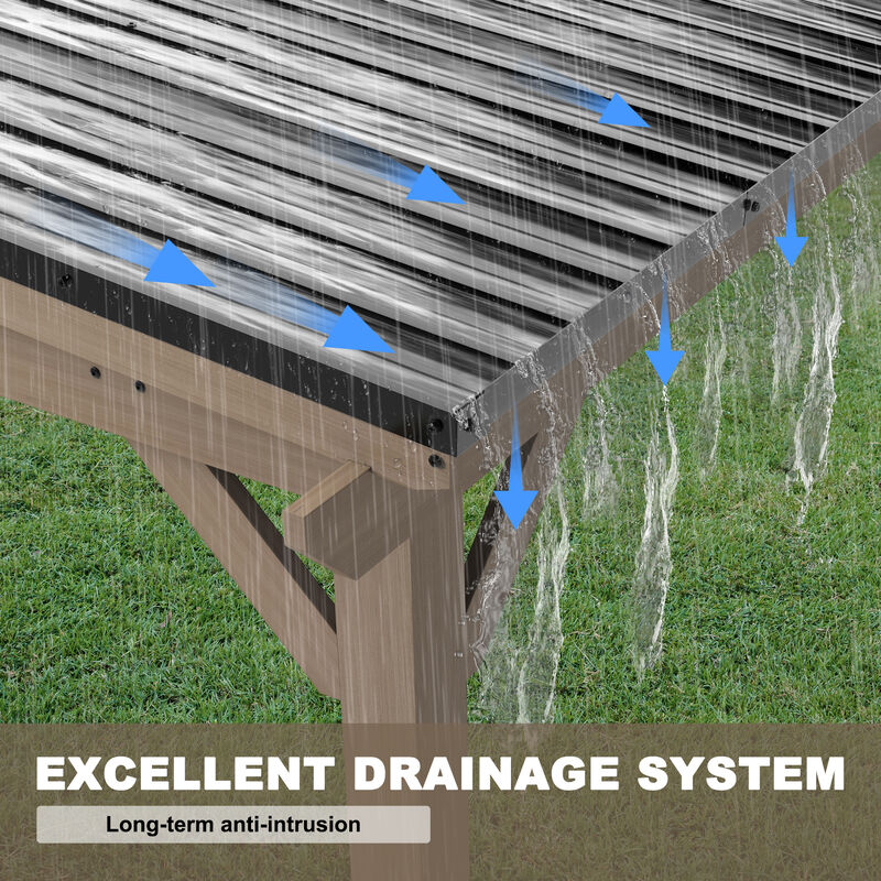 Clihome 12X20ft Solid Cedar Fir Wood Tilt Hardtop Tent