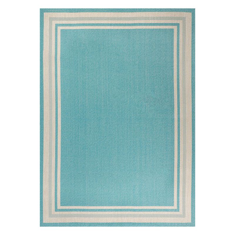 James Modern Border Stripe Indoor/Outdoor Area Rug
