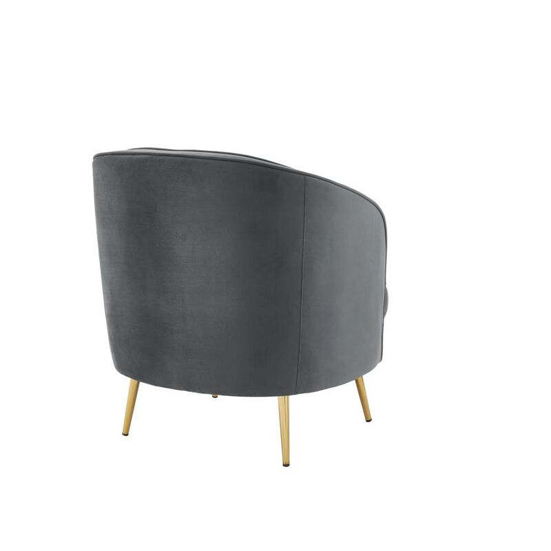 Best Master Furniture Wallace Modern Velvet Accent Chair in Gray