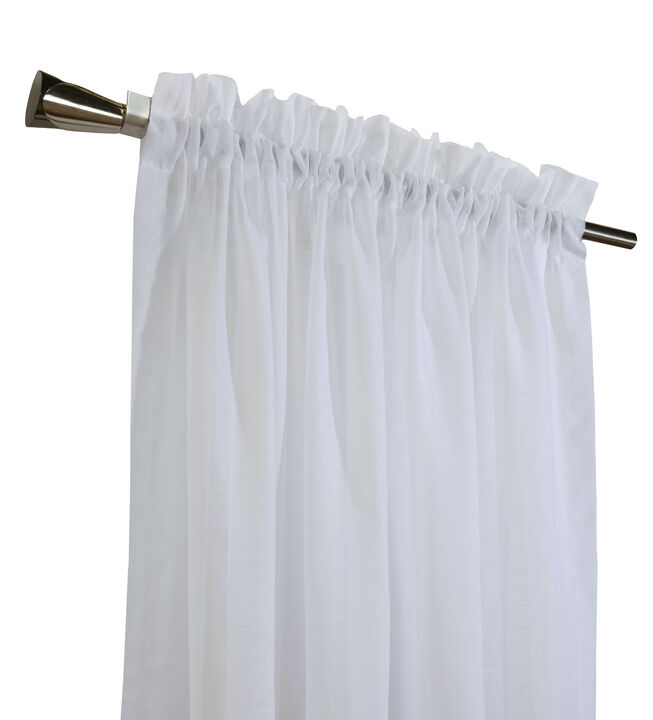 Habitat Cote d'Azure Sheer Rod Pocket Windows or Outdoor Living Space Traditional Style Insulated Curtain Panel 56" x 95" White