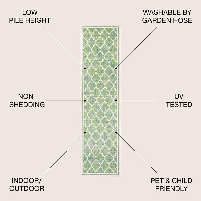 Trebol Moroccan Trellis Textured Weave Indoor/Outdoor Area Rug