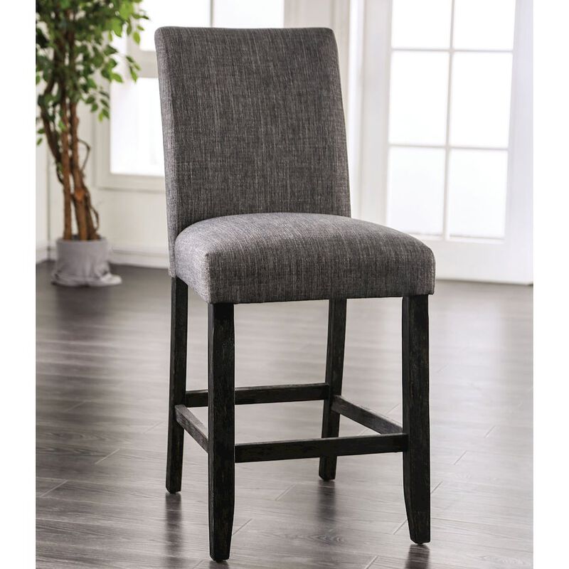 Simple Relax Set of 2 Counter Height Dining Chair in Gray Finish image number 2