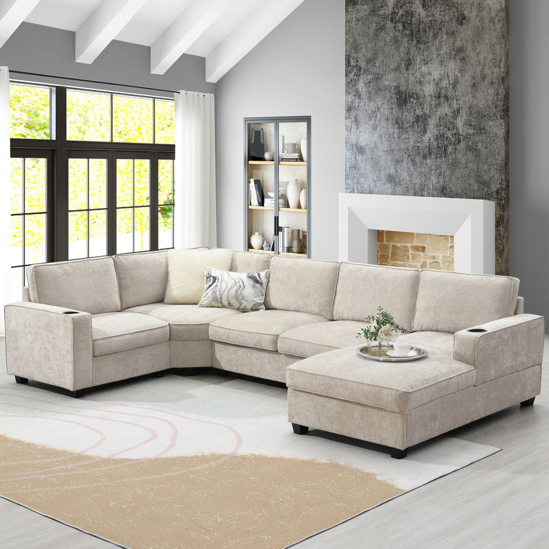 Zurkif Chenille  U-Shaped Sectional Sofa image number 3