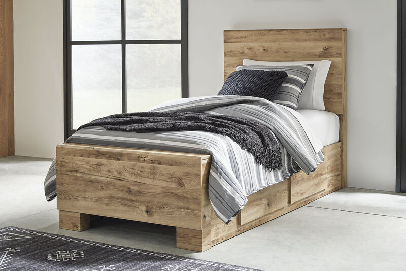 Hyanna Twin Panel Bed with 1 Side Storage image number 1