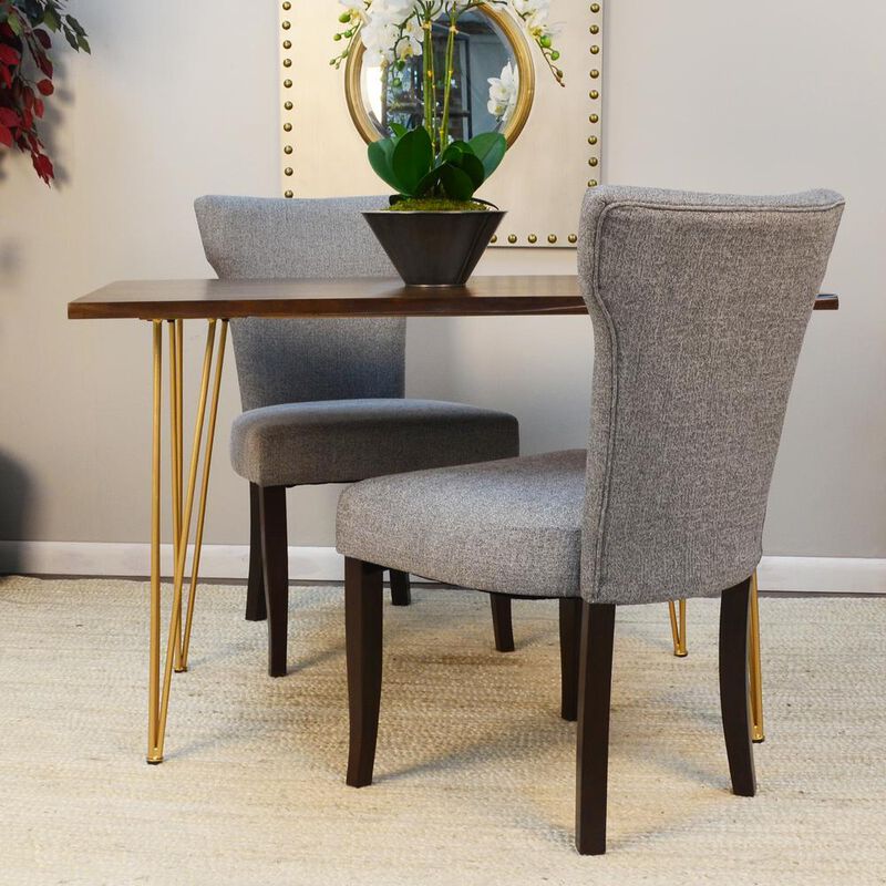 Carolina Living Seti Live Edge Dining Table - Elm Top - Gold Base