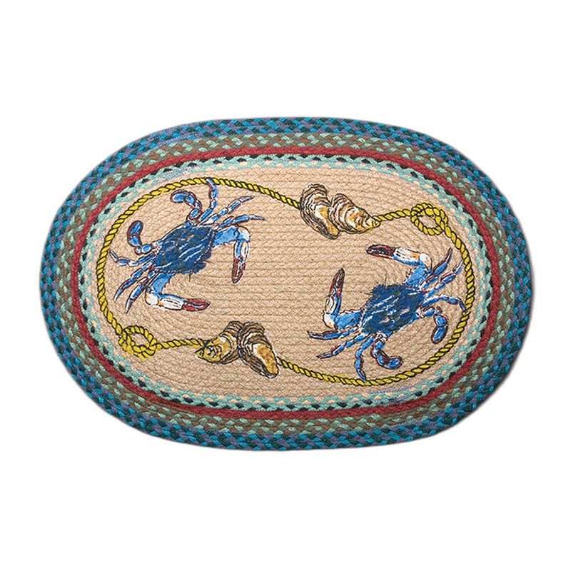 Earth Rugs Op-359 Blue Crab Oval Patch 20 X 30 image number 0
