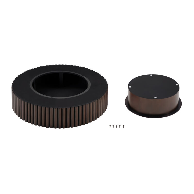 31.5'' Round Wood Coffee Table, Modern Fluted Drum Tea Table, Retro Circle Center Table image number 7