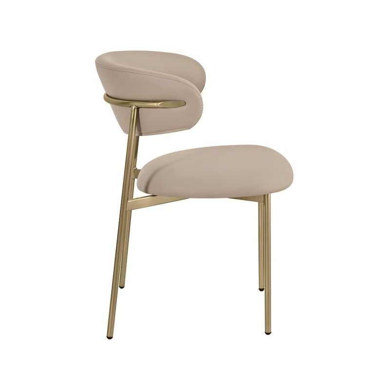 Meridian Furniture Lupita Taupe Vegan Leather Dining Chair, Set of 2