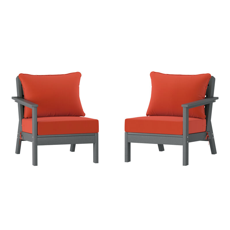 WestinTrends Outdoor Patio HDPE Loveseat Sofa with Patio Cushions