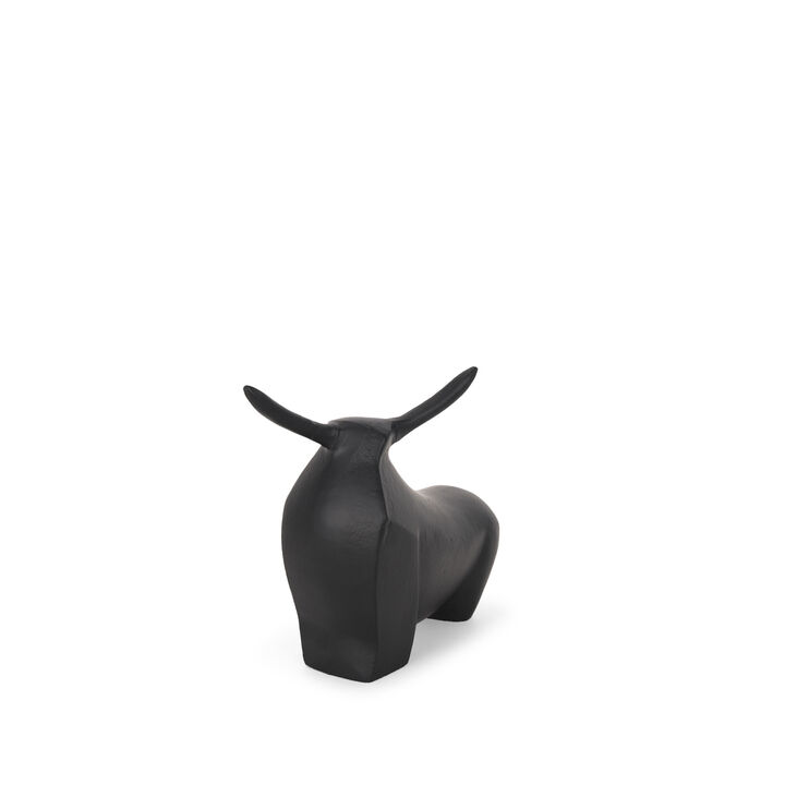 HomeRoots 8" Black Aluminum Bull Tabletop Sculpture