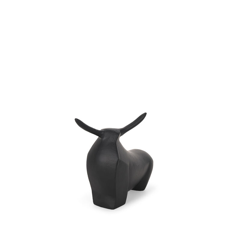 HomeRoots 8" Black Aluminum Bull Tabletop Sculpture image number 0