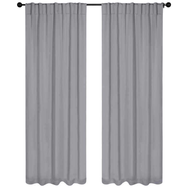 Blackout Window Curtains Set of 2 Solid Room Darkening Back Tab Panels