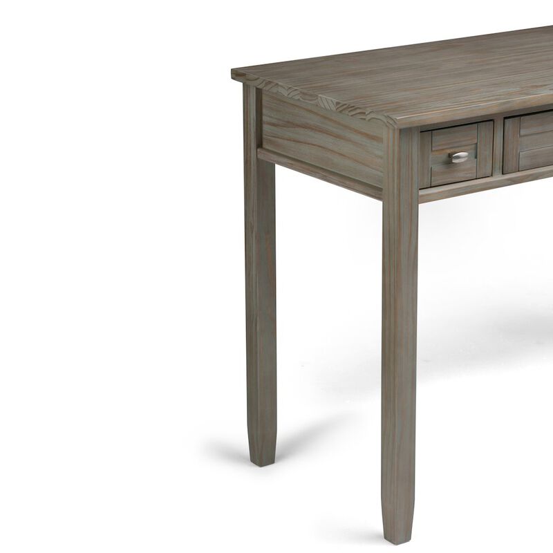Simpli Home Warm Shaker Solid Wood Desk In Distressed Grey