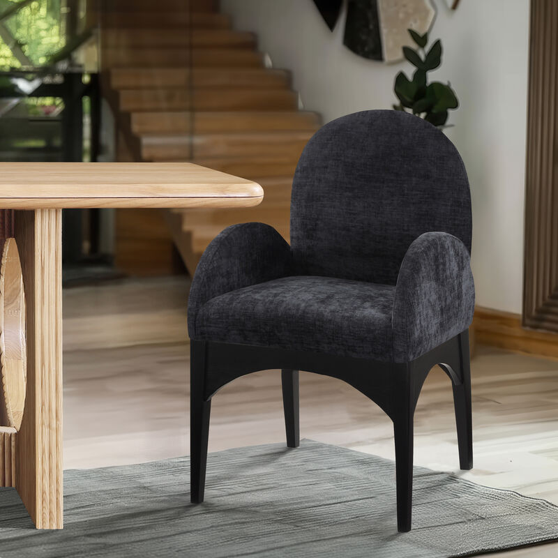 Meridian Furniture Waldorf Black Chenille Fabric Dining Chair image number 1
