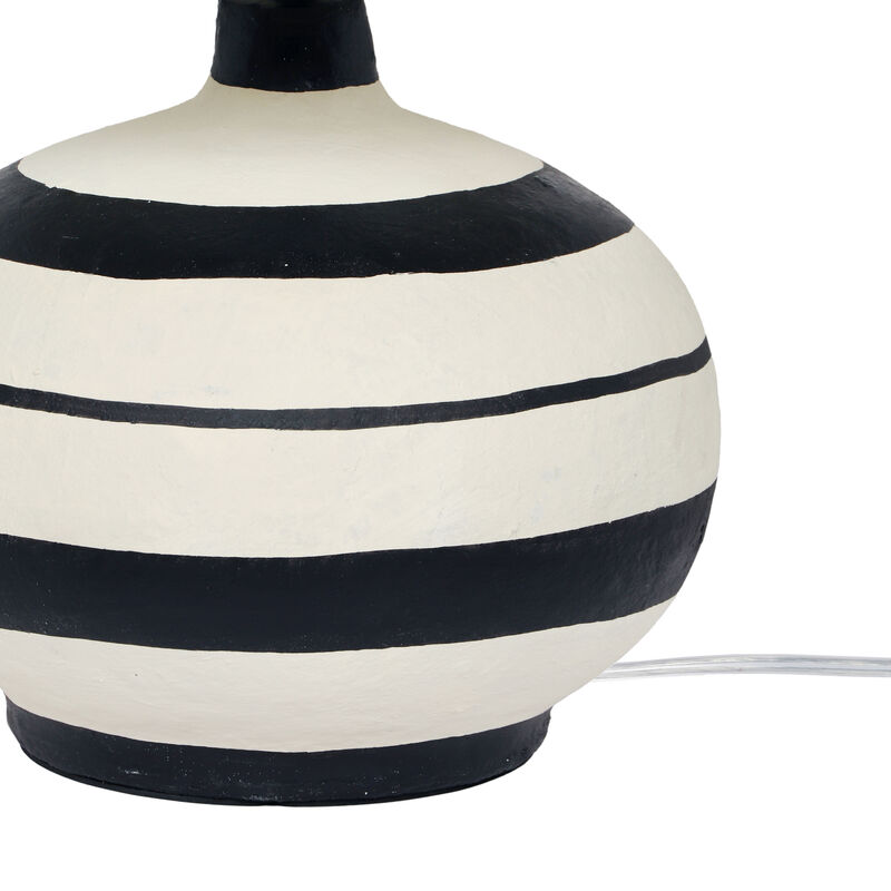 Positano Blue Striped Papier Mache Table Lamp image number 3