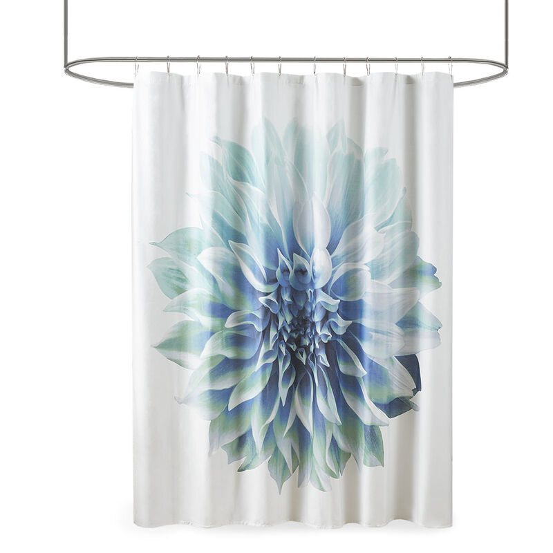Gracie Mills Candace 200TC Modern Floral Cotton Shower Curtain