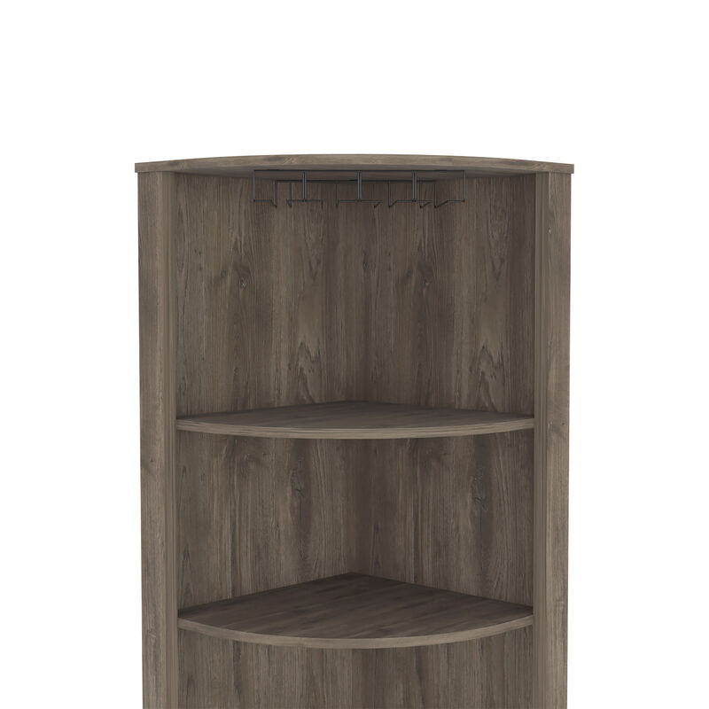 Corner Bar Cabinet Castle, Living Room, Dark Brown