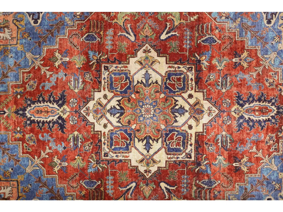 Feizy Import And Export Co.ltd|Feizy Percy Collection|Percy 39ahf Blue/rust 5.3x7.6|Rugs