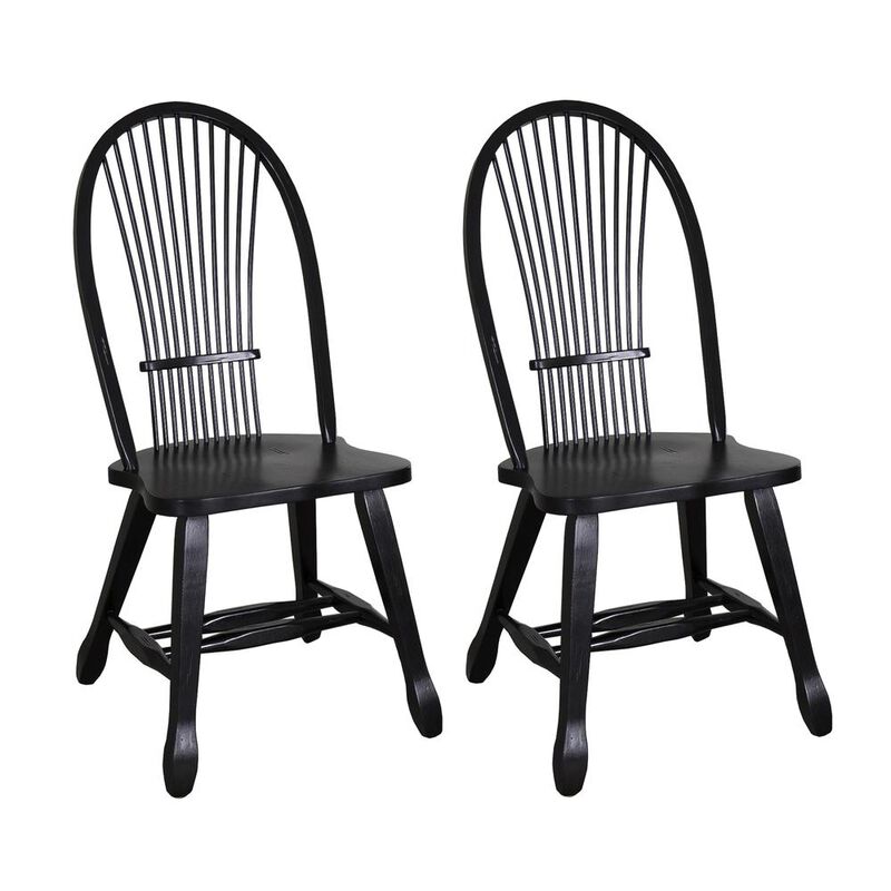 Liberty Furniture Treasures Sheaf Back Side Chair - Black-Set of 2 in Rustic Oak image number 0