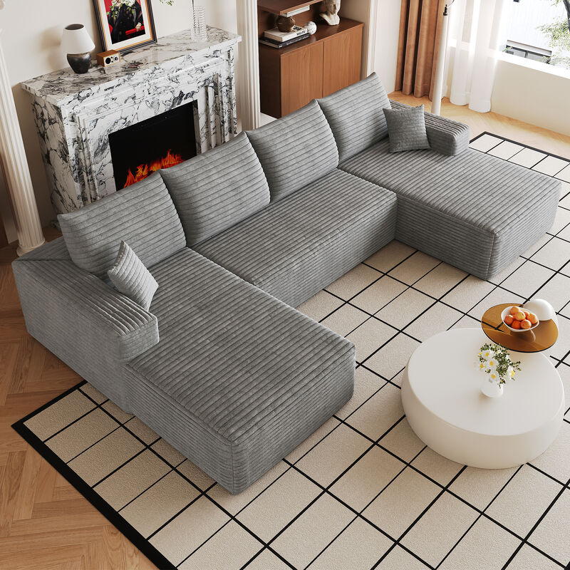 Vitpug 134" Comfort U Shaped Cloud Sectional Sofa image number 2