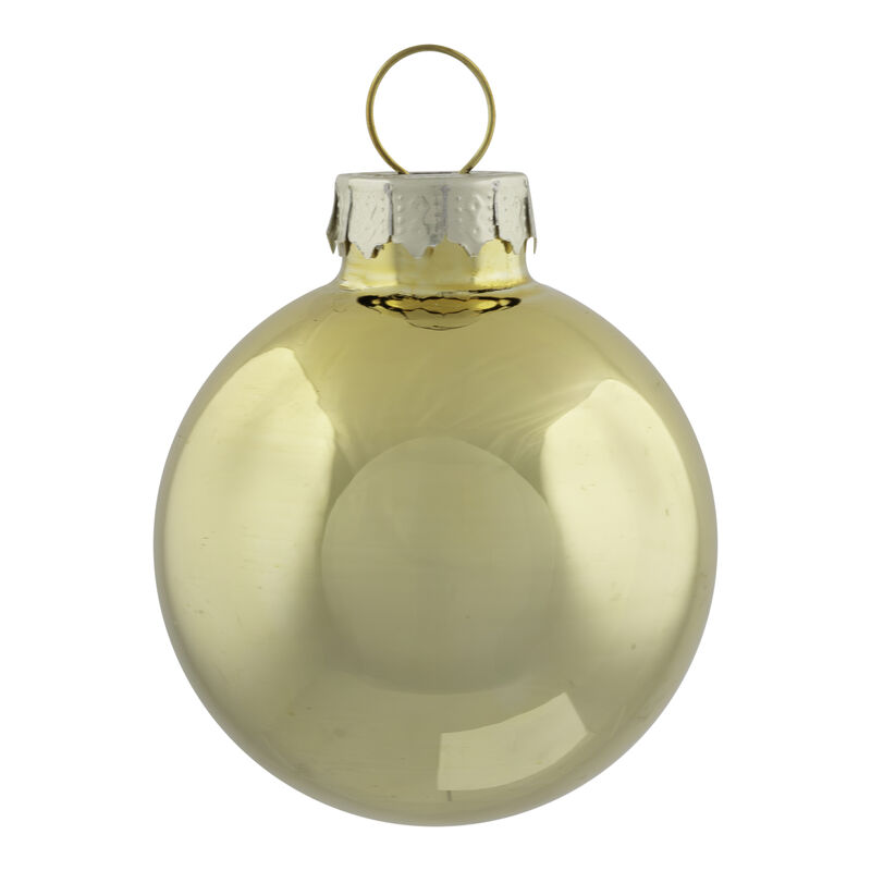 10ct Shiny and Matte Champagne Gold Glass Ball Christmas Ornaments 1.75" (45mm) image number 4