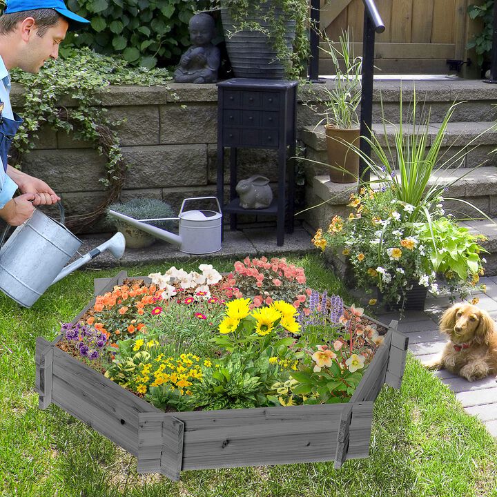 Hivvago Hexagon Raised Planter Box for Herbs and Outdoor Plants