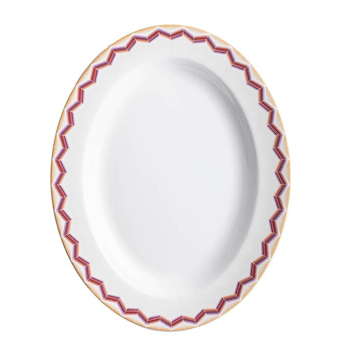 Oval Dish ZIG ZAG JARRIS 156, diam. 14.17"