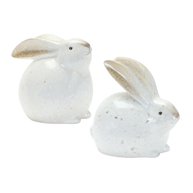 Set of 4 Decorative Bunny Statues for Garden, Yard, and Outdoor Décor