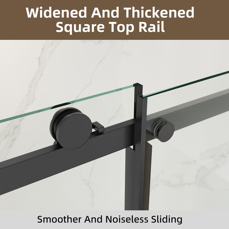 White Stainless Steel Shower Door with Top Impact Buffer and Rustproof 304 Track System