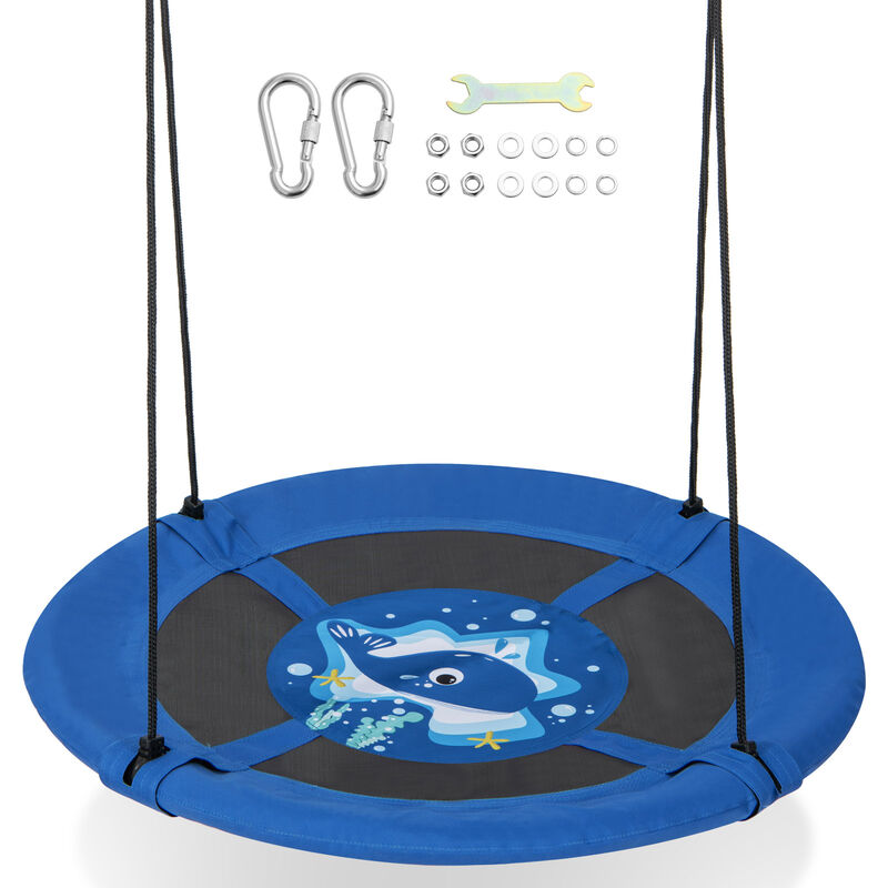 Saucer Tree Swing with Adjustable Hanging Ropes and 900D Oxford Fabric for Kids & Adults