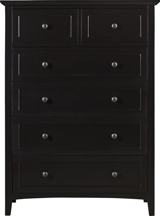 Paragon Five Drawer Chest in Black