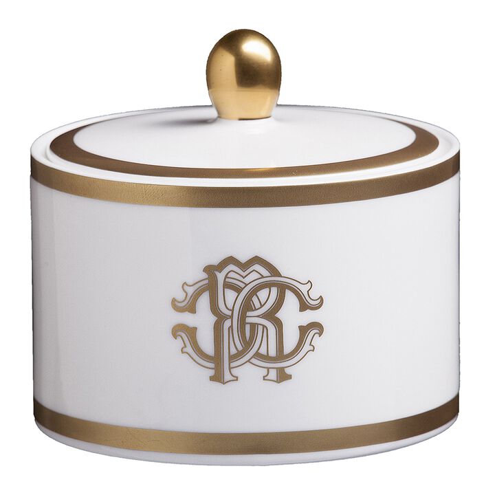 Sugar Pot SILK  Gold diam. 3.3", H 3.5"