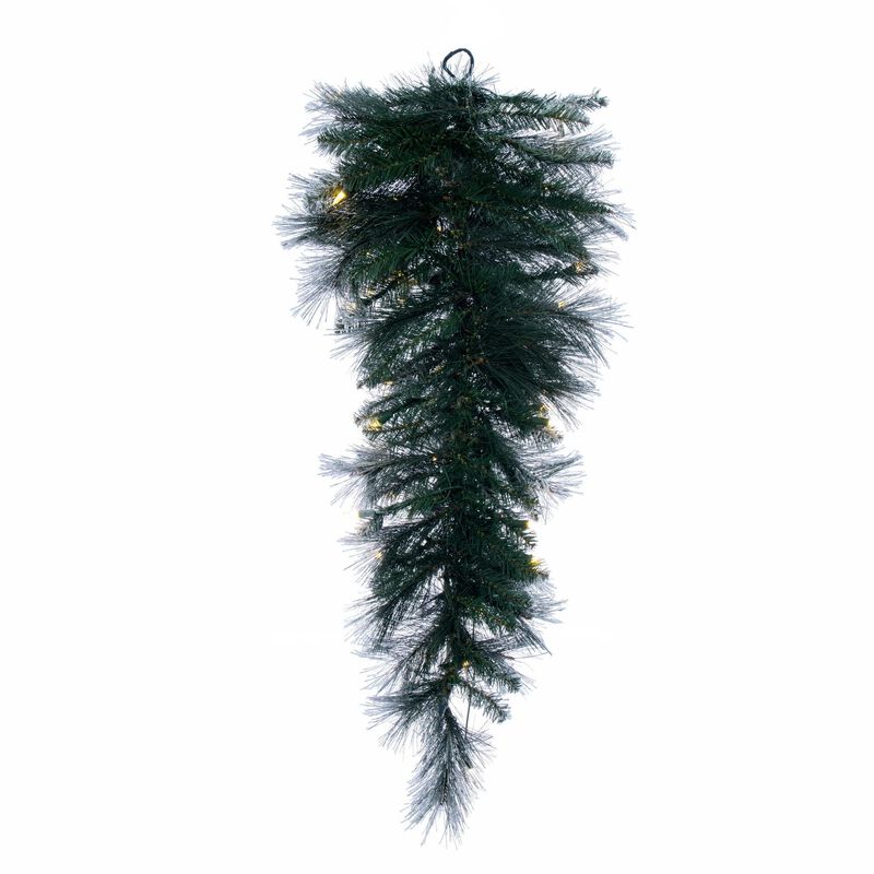 Vickerman 36" Flocked Jackson Pine Artificial Pre-Lit TearDrop with 100 Warm White Lights and 100 PVC Tips image number 2
