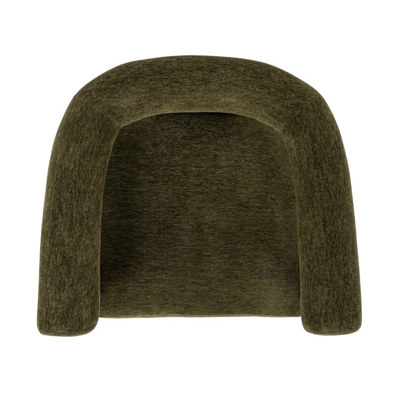 Barrel Back Accent Chair with Velvet Upholstery and Wood Frame, Green image number 8
