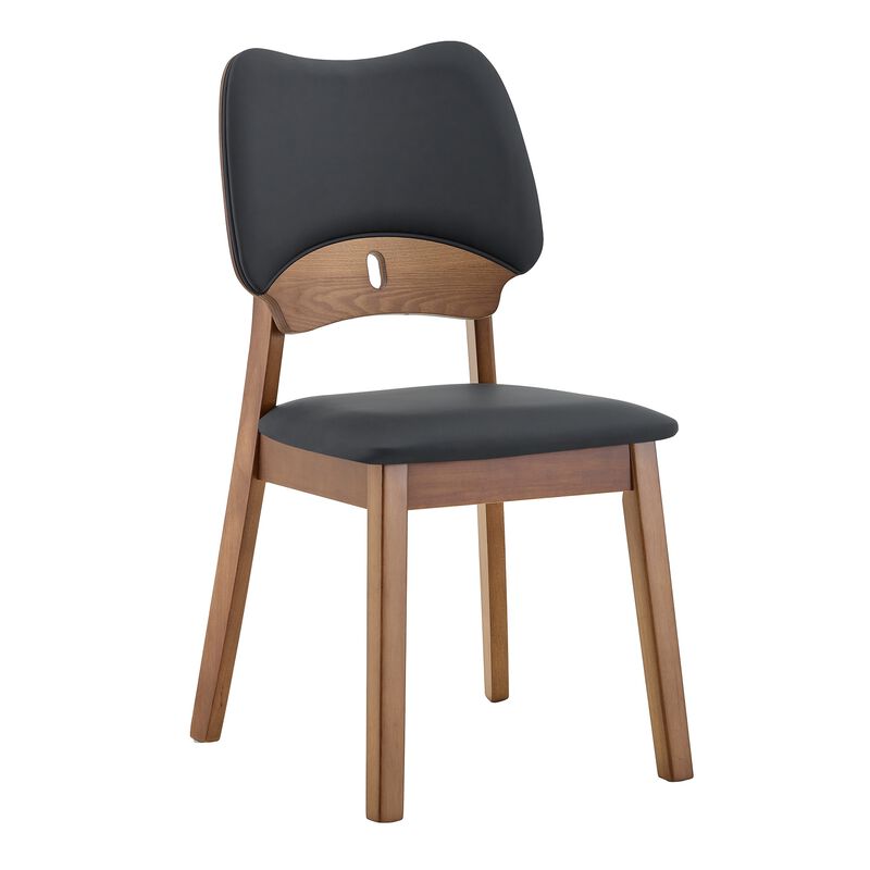 Whisen 2-Pack Solid Wood Dining Chairs with Hollow Out Backrest, PU Leather Upholstered Chairs for Dining Room, Kitchen, Living Room image number 0