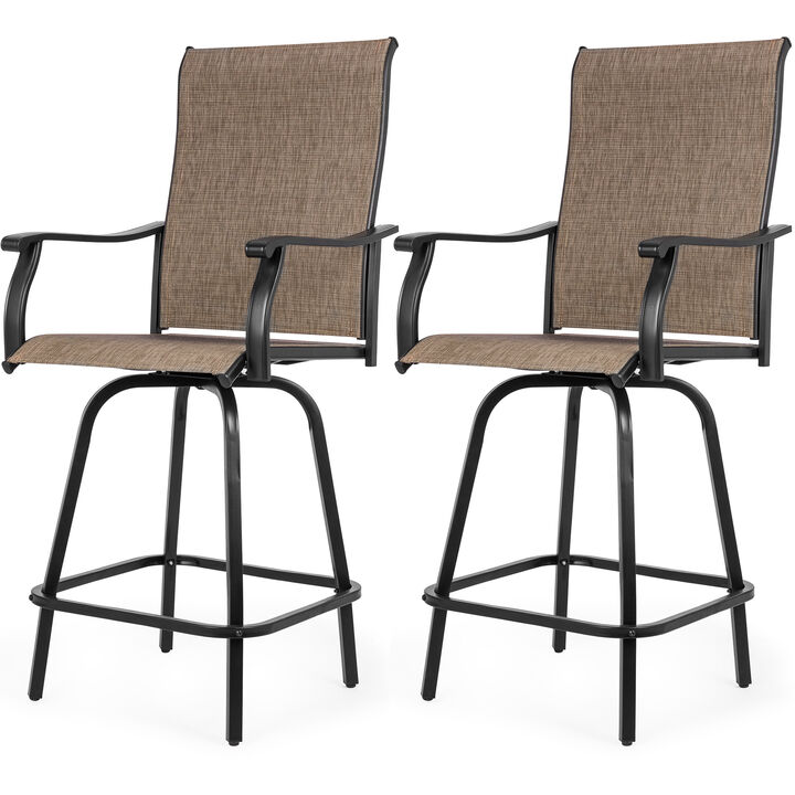Sour Citrus Outdoor  Swivel Bar Stools Set of 2