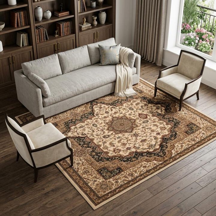 HomeRoots Oriental Power Loom Area Rug