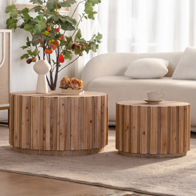 Smiful Round Coffee Table Set of 2 image number 3