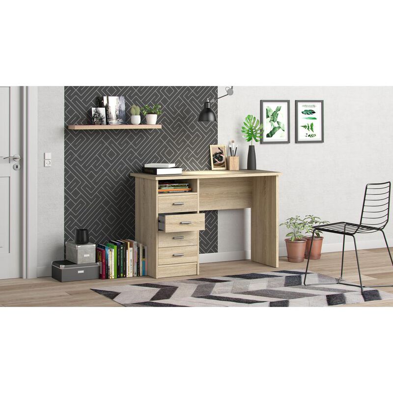 Tvilum Desk with 4 Drawers, Oak
