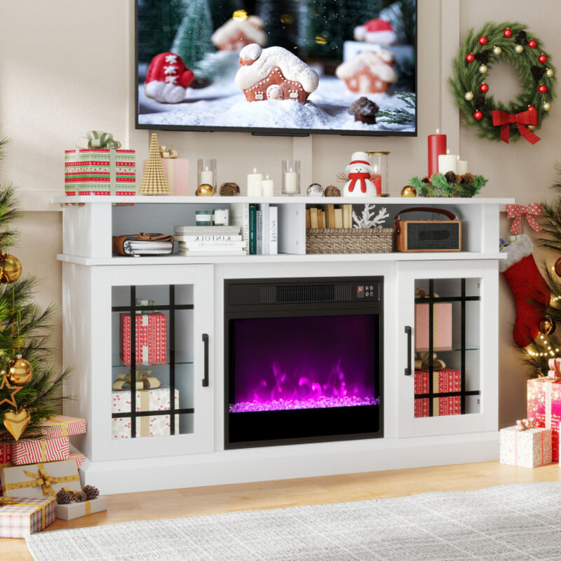 Fireplace TV Console with Remote & LED Mood Lighting &ndash; Media Cabinet for TVs Up to [40 inches]"