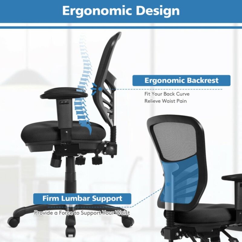 Hivvago Ergonomic Mesh Office Chair with Adjustable Back Height and Armrests