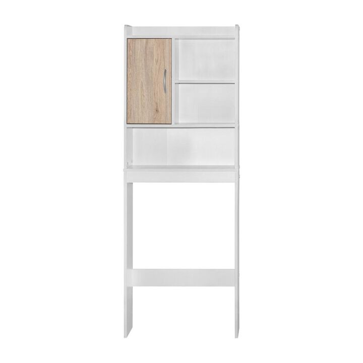 Better Home Products Ace Over-the-Toilet Storage Cabinet in White & Natural Oak