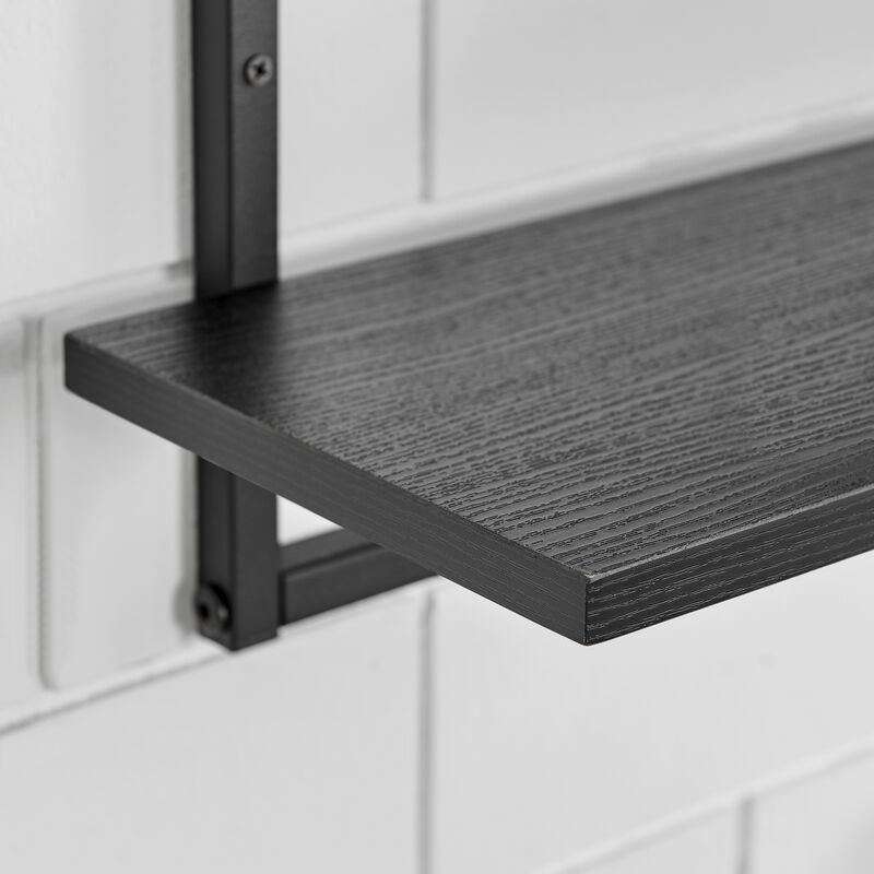 Rhodes 4 Tier Modern Floating Windowsill Wall Shelf Unit with Metal Frame