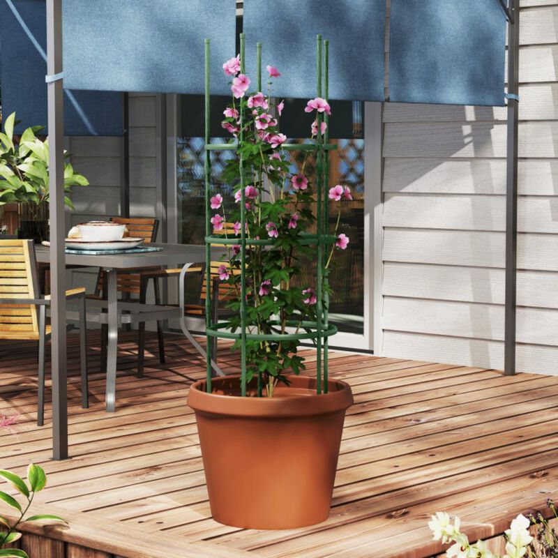 Hivvago 3 Pack 60 inch Adjustable Tall Plant Support Trellis for Climbing Plants