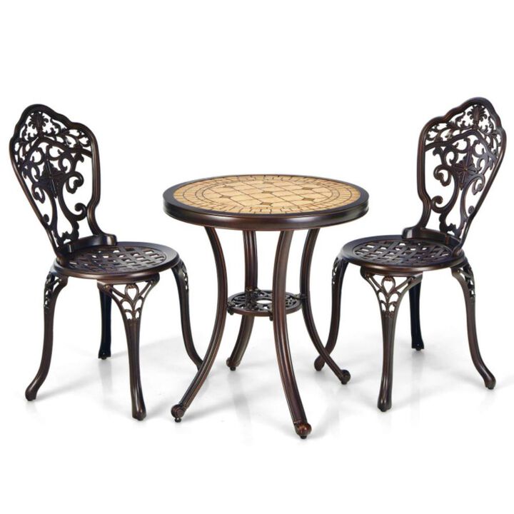 Hivvago 3-Piece All-Weather Cast Aluminum Patio Bistro Set