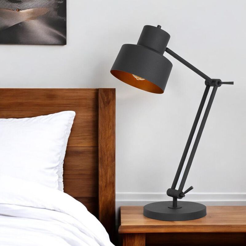 Hivvago 33" Black Metal Adjustable Desk Table Lamp
